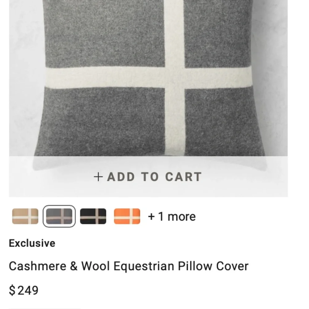 Williams Sonoma Cashmere & Wool Equestrian Pillow Cover